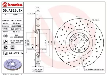 Brembo Xtra Line 09.A829.1X <span>тормозной диск вентилируемый</span>