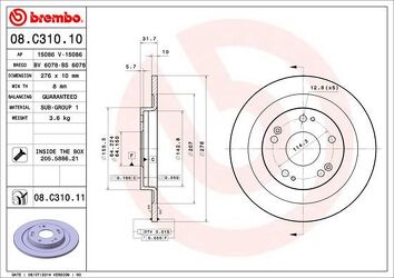Brembo Prime Line 08.C310.11 <span>тормозной диск полный</span>