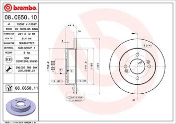 Brembo Prime Line 08.C650.11 <span>тормозной диск полный</span>