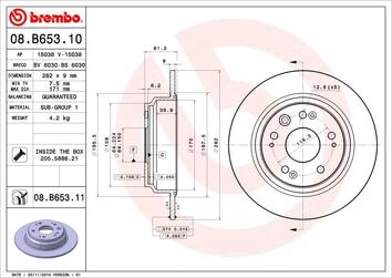 Brembo Prime Line 08.B653.10 <span>тормозной диск полный</span>