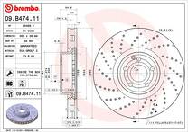 Тормозной диск Brembo Prime Line 09.B474.11 для Mercedes-Benz SL-Class R231 / рестайлинг