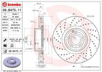 Тормозной диск Brembo Prime Line 09.B475.11 для Mercedes-Benz SL-Class R231 / рестайлинг