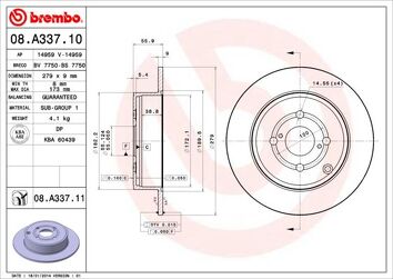 Brembo Prime Line 08.A337.10 <span>тормозной диск полный</span>