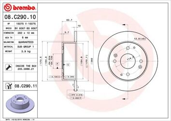 Brembo Prime Line 08.C290.10 <span>тормозной диск полный</span>
