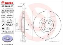 Тормозной диск Brembo Prime Line 09.A089.10 для Citroen C6 1 пок.