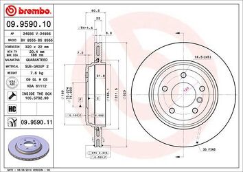 Brembo Prime Line 09.9590.10 <span>тормозной диск вентилируемый</span>