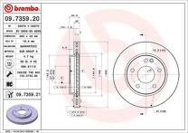 Тормозной диск Brembo Prime Line 09.7359.21 для Mercedes-Benz A-Class W168