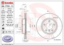 Тормозной диск Brembo Prime Line 09.7701.11 для BMW 3 серии E46 / кабриолет