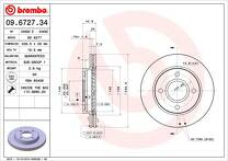 Тормозной диск Brembo Prime Line 09.6727.34 для Ford Escort 6 пок. / универсал