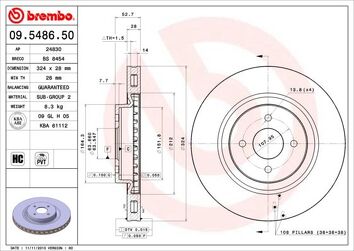 Brembo Prime Line 09.5486.50 <span>тормозной диск вентилируемый</span>