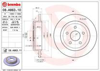 Тормозной диск Brembo Prime Line 08.A863.10 для Jeep Grand Cherokee 3 пок.