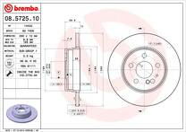 Тормозной диск Brembo Prime Line 08.5725.10 для Mercedes-Benz S-Class W140 / рестайлинг