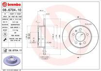 Тормозной диск Brembo Prime Line 08.6704.10 для Renault Espace 3 пок.
