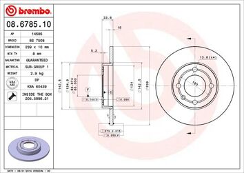 Brembo Prime Line 08.6785.10 <span>тормозной диск полный</span>