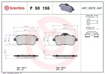 Задние тормозные колодки Brembo  P 50 156