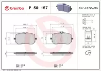 Передние тормозные колодки Brembo  P 50 157