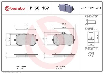 Brembo P 50 157 <span>тормозные колодки передние</span>