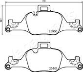 Передние тормозные колодки Japanparts  PA-0128AF