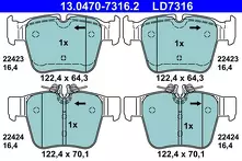 Задние тормозные колодки ATE Ceramic  13.0470-7316.2