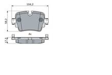 Задние тормозные колодки Bosch 0 986 494 753 для Jaguar F-Type X152