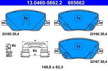 Передние/задние тормозные колодки ATE 13.0460-5662.2 для Jeep Compass 2 пок.