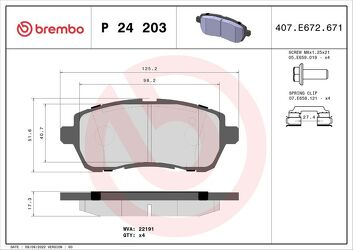 Brembo P 24 203 <span>тормозные колодки передние</span>