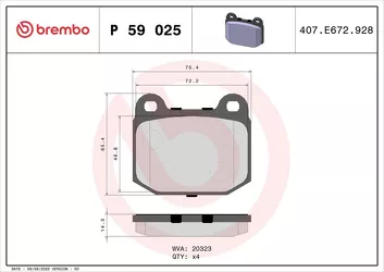 Brembo P 59 025 <span>тормозные колодки передние</span>