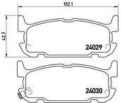 Задние тормозные колодки Brembo P 49 031 для Mazda MX-5 2 пок.