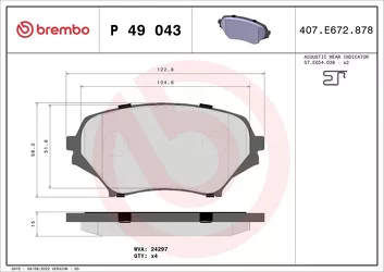 Brembo P 49 043 <span>тормозные колодки передние</span>