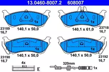Задние тормозные колодки ATE  13.0460-8007.2