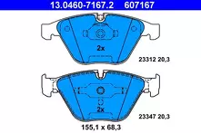Передние тормозные колодки ATE  13.0460-7167.2