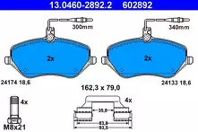 Передние тормозные колодки ATE 13.0460-2892.2 для Citroen C6 1 пок.