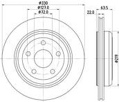 Тормозной диск Hella Pagid Pro 8DD 355 122-511 для Jeep Grand Cherokee 4 пок.