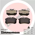 Задние тормозные колодки Zimmermann  20961.160.1