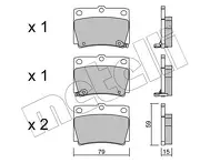 Задние тормозные колодки Metelli  22-0484-0