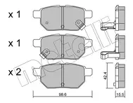 Задние тормозные колодки Metelli 22-0746-0 для Toyota Yaris 2 пок.