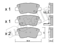 Задние тормозные колодки Metelli 22-0886-0 для SsangYong Korando 3 пок. / CK