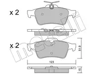 Задние тормозные колодки Metelli 22-0337-3 для Ford Kuga 2 пок. / рестайлинг