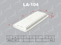Воздушный фильтр Lynx LA-104 LA-104