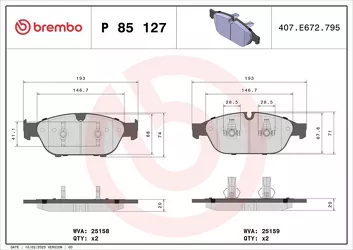 Brembo P 85 127 <span>тормозные колодки передние</span>