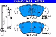 Передние тормозные колодки ATE  13.0460-2765.2