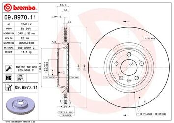 Brembo Prime Line 09.B970.11 <span>тормозной диск вентилируемый</span>