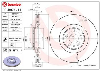 Brembo Prime Line 09.B971.11 <span>тормозной диск вентилируемый</span>
