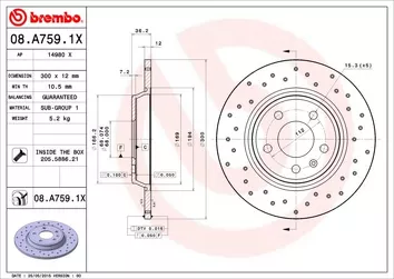 Brembo Xtra Line 08.A759.1X <span>тормозной диск </span>