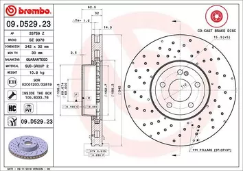Brembo Prime Line 09.D529.23 <span>тормозной диск вентилируемый</span>