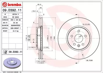 Brembo Prime Line 09.D392.11 <span>тормозной диск вентилируемый</span>