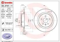 Тормозной диск Brembo Prime Line 08.D757.11 для Opel Astra K / хэтчбек / рестайлинг
