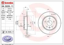 Тормозной диск Brembo Prime Line 08.D225.11 для Opel Astra K / хэтчбек / рестайлинг
