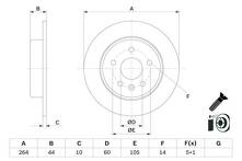 Тормозной диск Bosch 0 986 479 D89 для Opel Astra K / хэтчбек / рестайлинг