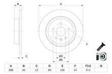 Тормозной диск Bosch 0 986 479 D90 для Opel Astra K / хэтчбек / рестайлинг